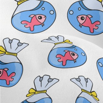 Cute Goldfish In Bag Lightweight Performance Linen