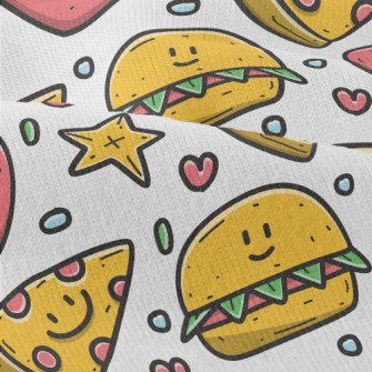 Cartoon Pizza And Hamburger Modern Jersey