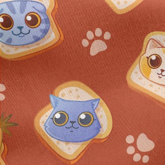Cat Face With Toast Jersey Backed Fleece