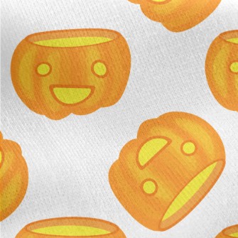 Cute Smiling Pumpkin Lantern Jersey Backed Fleece