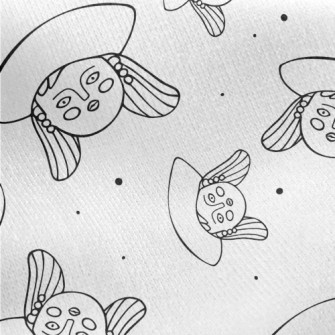 Hand Drawn Cartoon Girl Face Jersey Backed Fleece