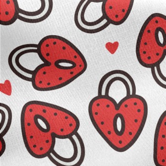 Cartoon Love Lock Jersey Backed Fleece