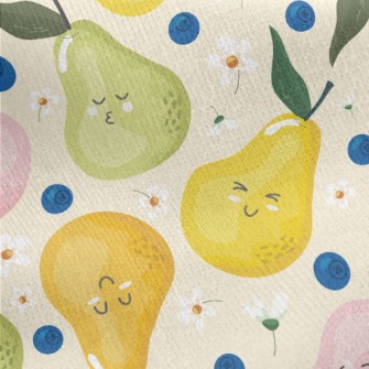 Funny Expression Pear Jersey Backed Fleece