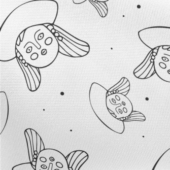 Hand Drawn Cartoon Girl Face Pongee