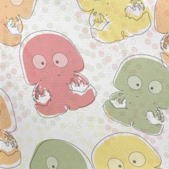 Funny Colorful Jellyfish Pongee