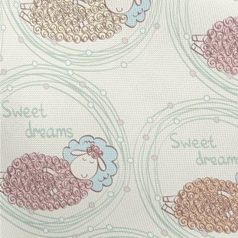 Hand Drawn Sleeping Lamb Pongee