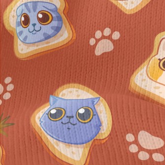 Cat Face With Toast Stretch Jersey