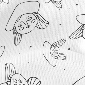 Hand Drawn Cartoon Girl Face Stretch Jersey