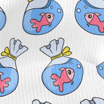 Cute Goldfish In Bag Stretch Jersey