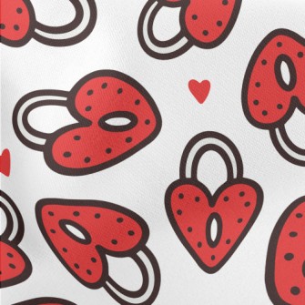 Cartoon Love Lock Lightweight Cotton Poplin