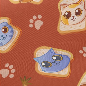 Cat Face With Toast Midweight Cotton Poplin