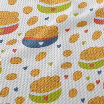 Hand Drawn Sweet Bread Birdseye Piqué