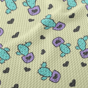 Purple Flowerpot Cactus Birdseye Piqué