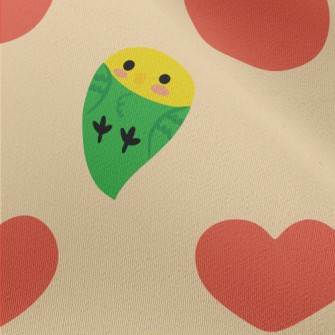 Love Heart And Cute Parrot Chiffon