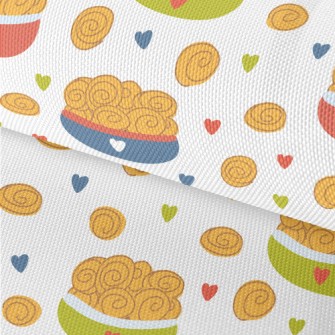 Hand Drawn Sweet Bread Waterproof Oxford
