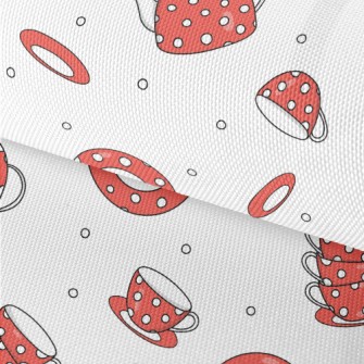 Red Background With White Dots Waterproof Oxford