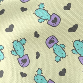 Purple Flowerpot Cactus Waterproof Canvas