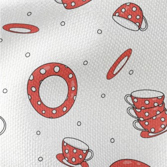 Red Background With White Dots Waterproof Canvas