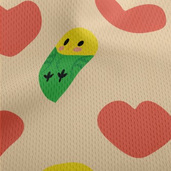 Love Heart And Cute Parrot Athletic Mesh Flat Back