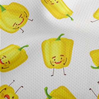 Cute Yellow Bell Pepper Athletic Mesh Flat Back