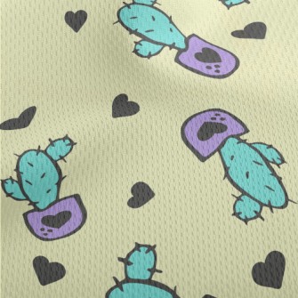 Purple Flowerpot Cactus Athletic Mesh Flat Back