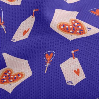 Valentine's Day Heart Pizz Athletic Mesh Flat Back