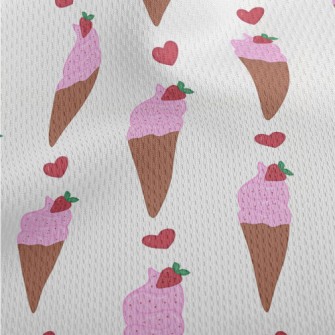 Strawberry Flavored Cone Athletic Mesh Flat Back
