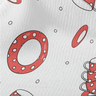 Red Background With White Dots Terry