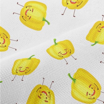 Cute Yellow Bell Pepper Performance Linen