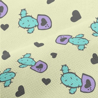 Purple Flowerpot Cactus Performance Linen