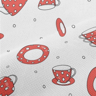 Red Background With White Dots Performance Linen