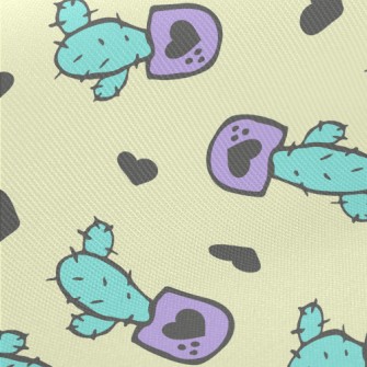 Purple Flowerpot Cactus Twill