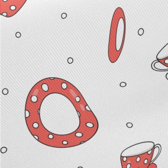 Red Background With White Dots Twill