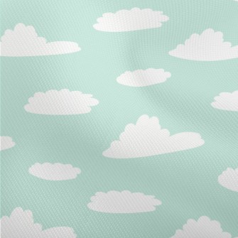 Cartoon Blue Sky And White Clo Dobby