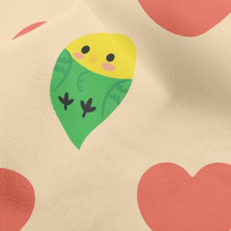 Love Heart And Cute Parrot Micro Fleece