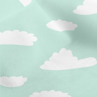 Cartoon Blue Sky And White Clo Micro Fleece