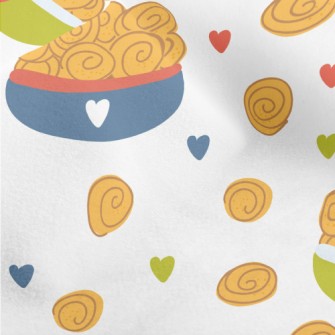 Hand Drawn Sweet Bread Micro Fleece