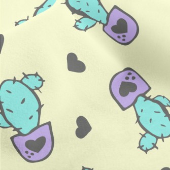 Purple Flowerpot Cactus Micro Fleece