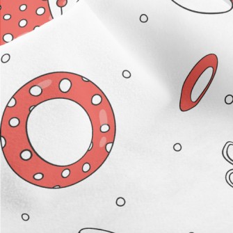 Red Background With White Dots Micro Fleece