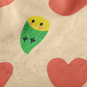Love Heart And Cute Parrot Minky