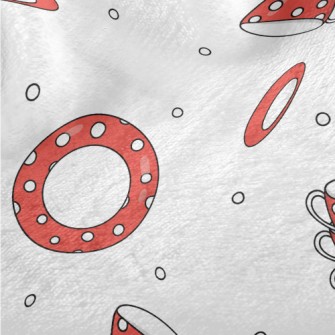 Red Background With White Dots Minky