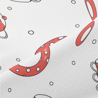 Red Background With White Dots Piqué