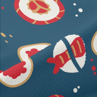 Cartoon Nigiri Sushi Set Piqué