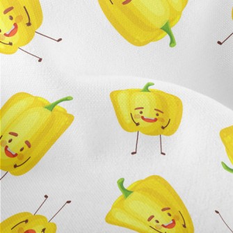 Cute Yellow Bell Pepper Lightweight Performance Linen
