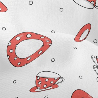 Red Background With White Dots Lightweight Performance Linen
