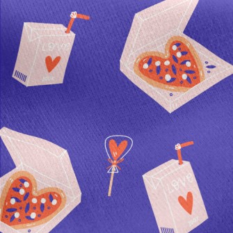 Valentine's Day Heart Pizz Jersey Backed Fleece