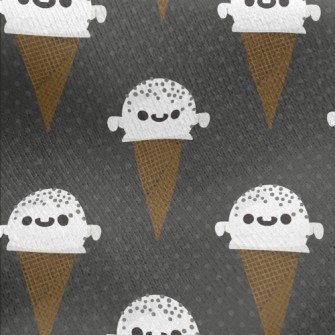 Ghost Shaped Ice Cream Cone Jersey Backed Fleece