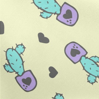 Purple Flowerpot Cactus Pongee