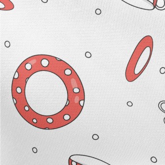 Red Background With White Dots Pongee