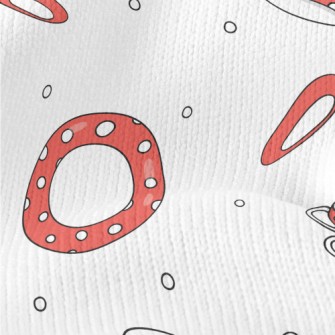 Red Background With White Dots Stretch Jersey